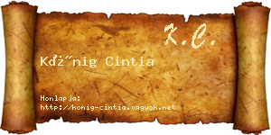 Kőnig Cintia névjegykártya